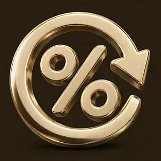 Gold percent symbol — Vegas Nova Casino